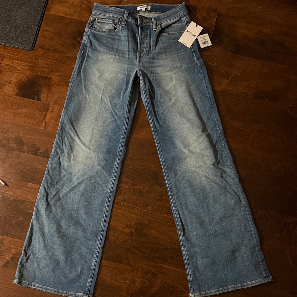 RE/DONE Medium rise wide leg in blasted